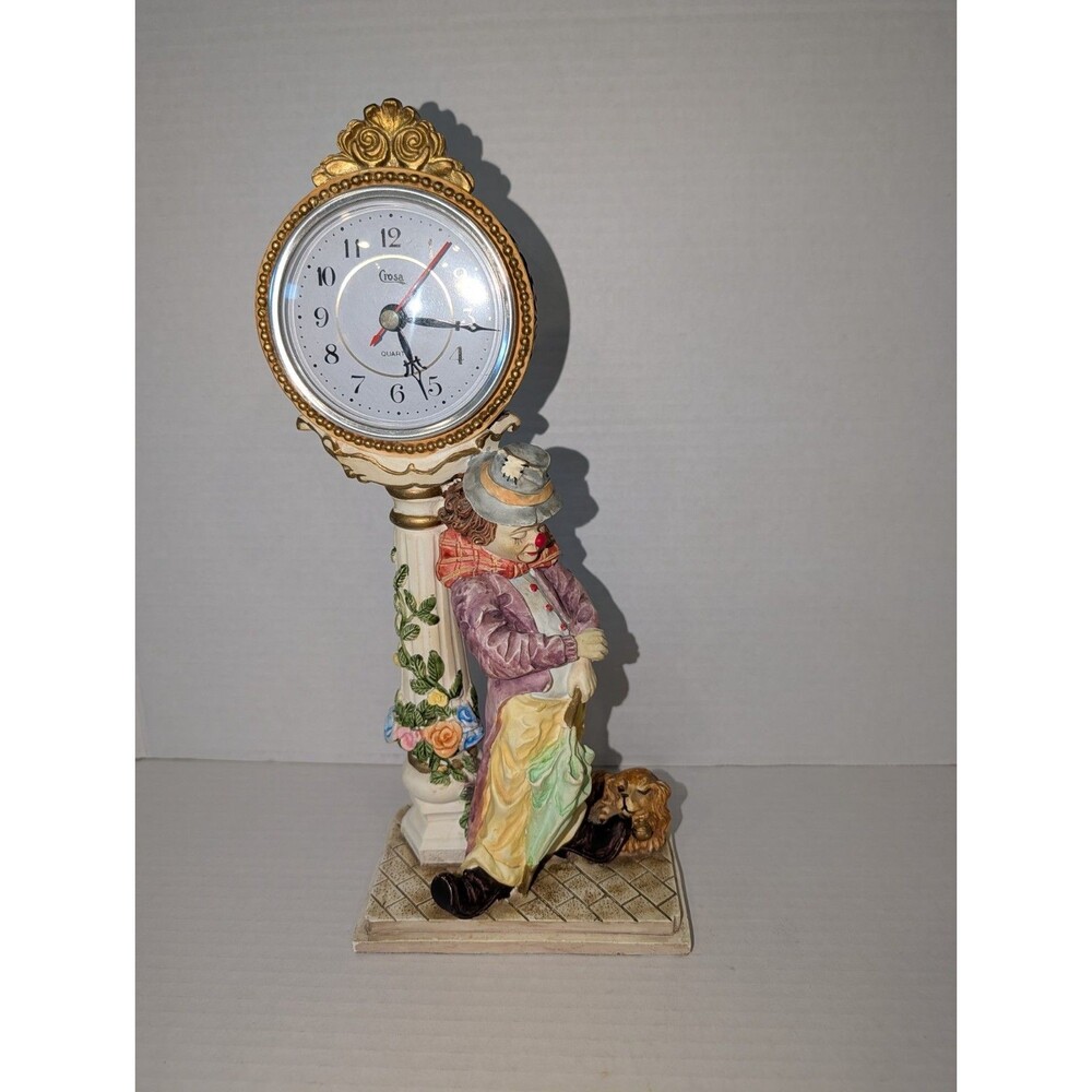 Crosa Clock - Clown Hobo With Dog Under Light Post 1993